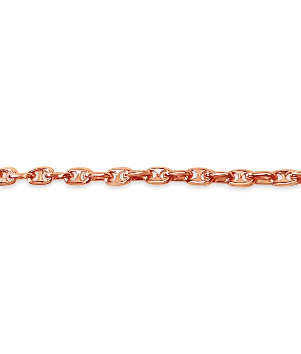 Anchor Mariner Solid White/Yellow/Rose Gold Handmade Bracelet , 5mm, 6.5-10 Inch
