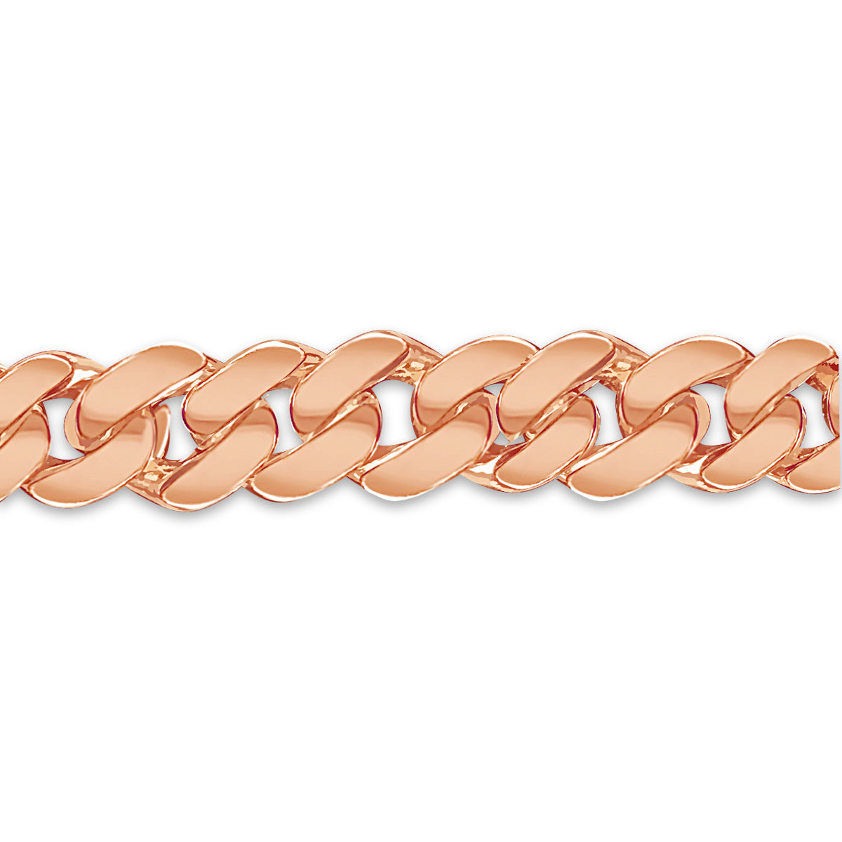 Curb Solid White/Yellow/Rose Gold Handmade Necklace , 12mm, 16-30 Inch