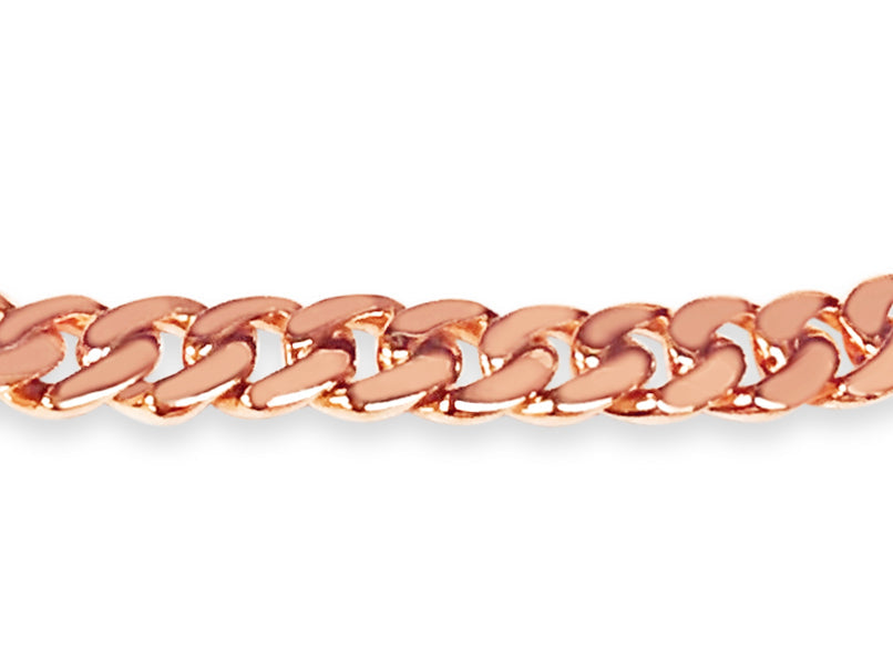 ID Curb Solid White/Yellow/Rose Gold Handmade Bracelet , 8mm, 6.5-10 Inch