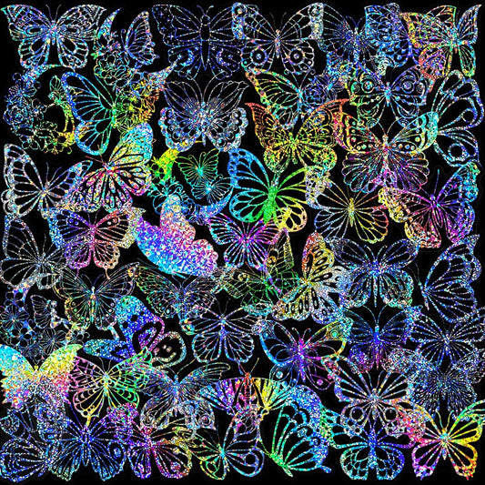 100pcs Butterfly Holographic Stickers – Waterproof Vinyl Set