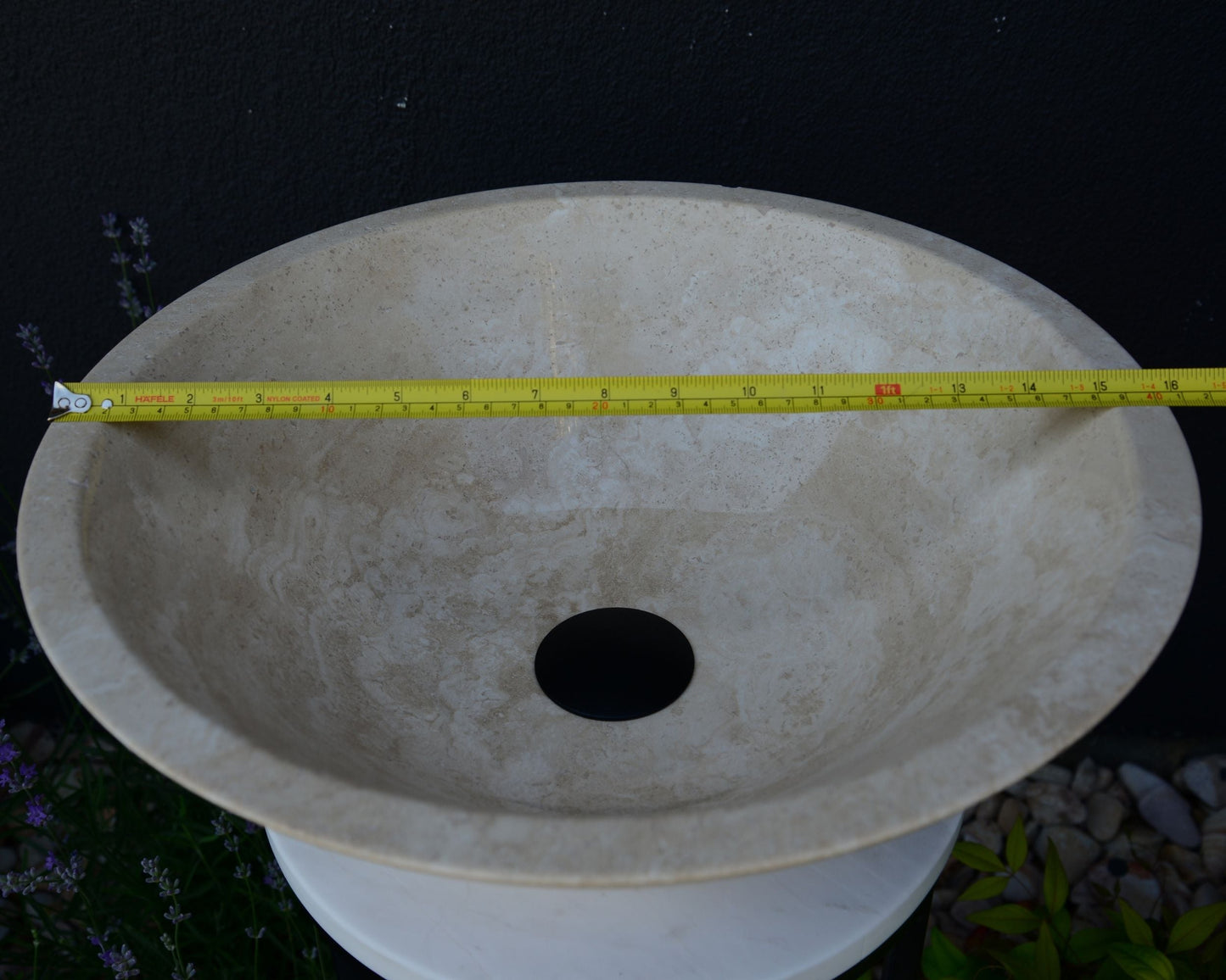 Handcrafted Light Beige Travertine Vessel Sink - Luxury Bathroom Vanity Countertop
