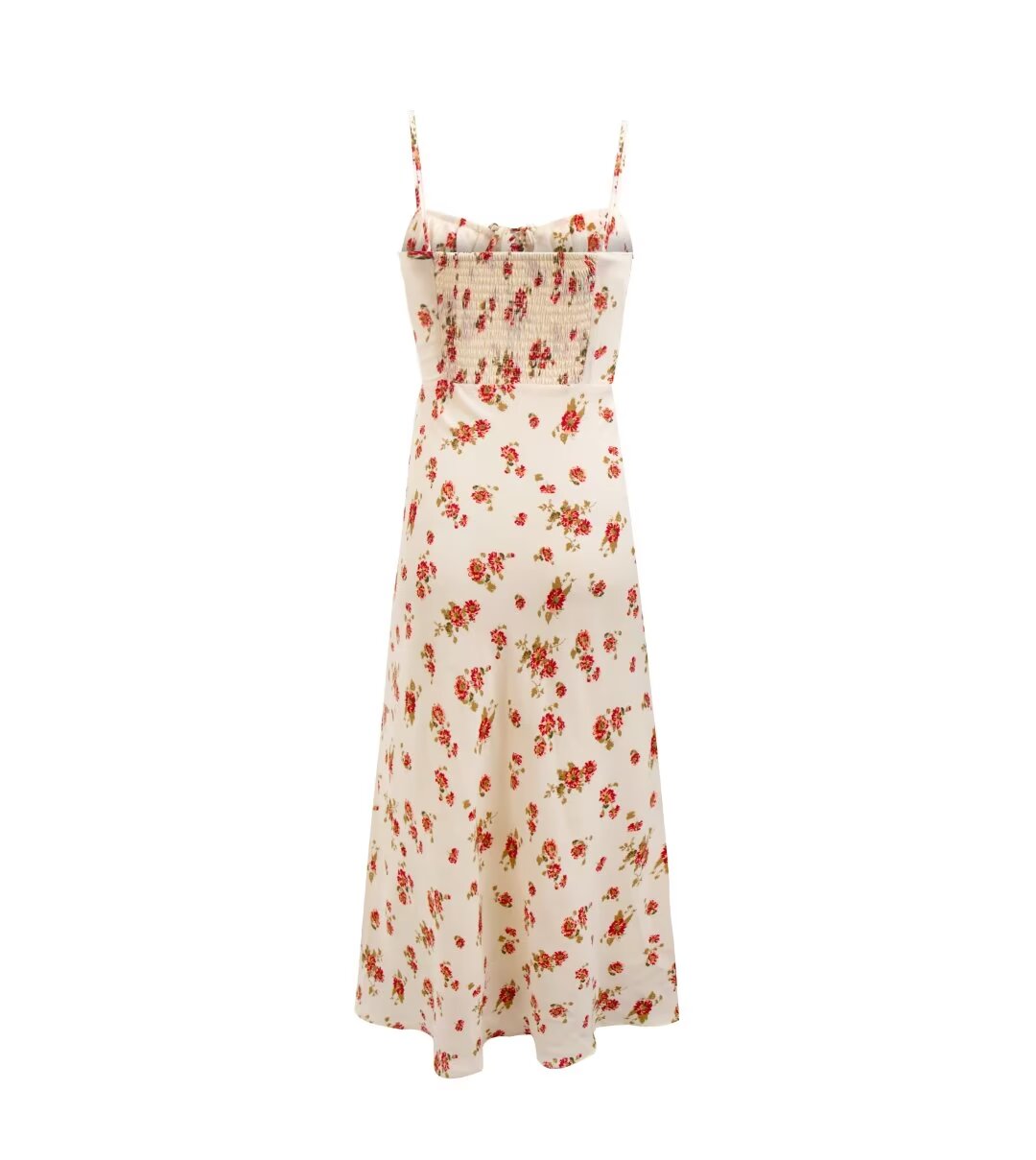 Early Spring Pastoral Beige Bottom Small Floral Holiday Casual Strap Dress