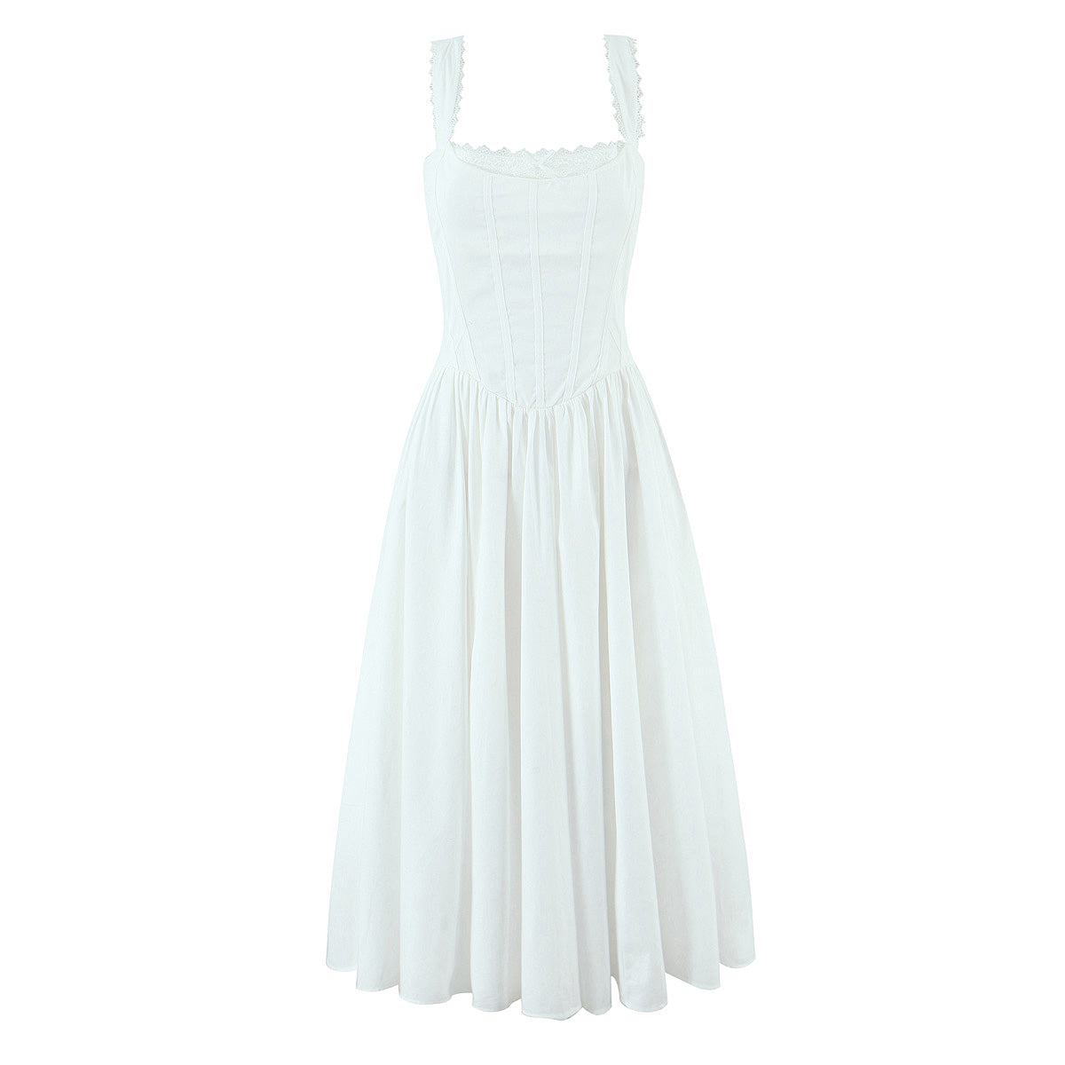 Elegant Floral Lace Lace Sling Dress Dress Summer Cinched Waist Slim Fit Midi Dress Women