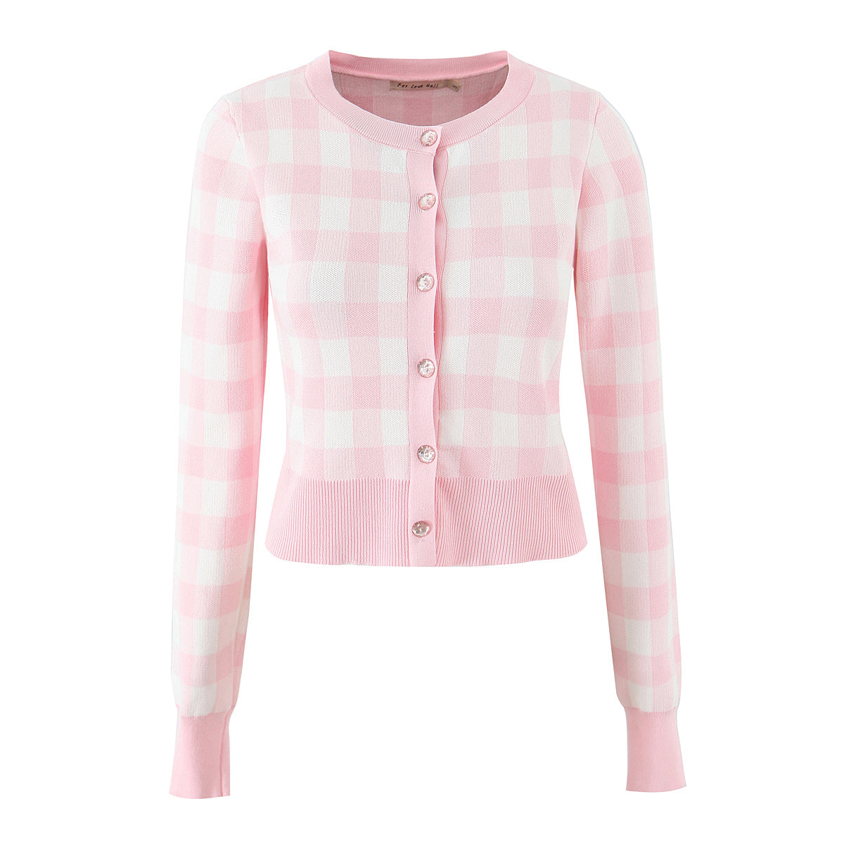 French Girlish Milk Fufu Fresh Plaid Short Knitted Cardigan Sweater Coat