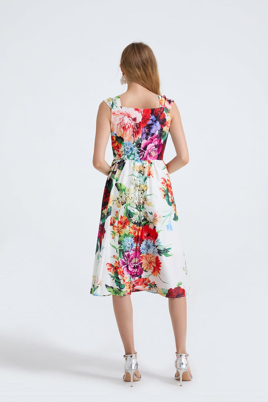 Women Summer Fitted With A Line Dress