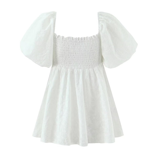 Sweet Puff Sleeve Niche Doll Shirt for Women Spring Autumn All Matching Pullover Loose Top