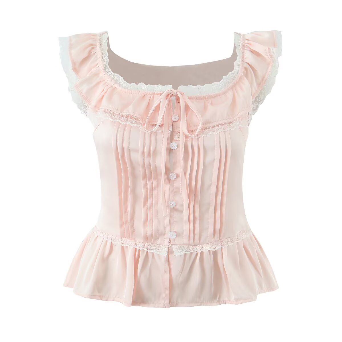 Atmosphere Lace Sleeveless Small Top Niche Lace up Waist Tight Sexy Short Sexy Shirt Vest