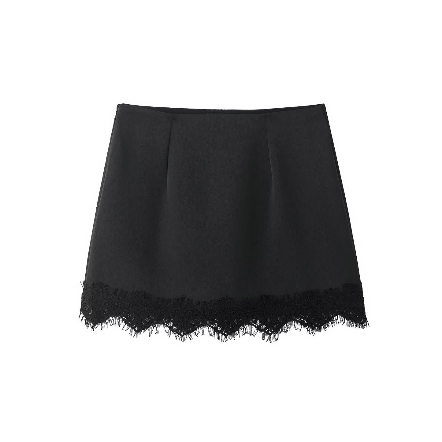 Autumn Winter Lace Hem Skirt Culottes