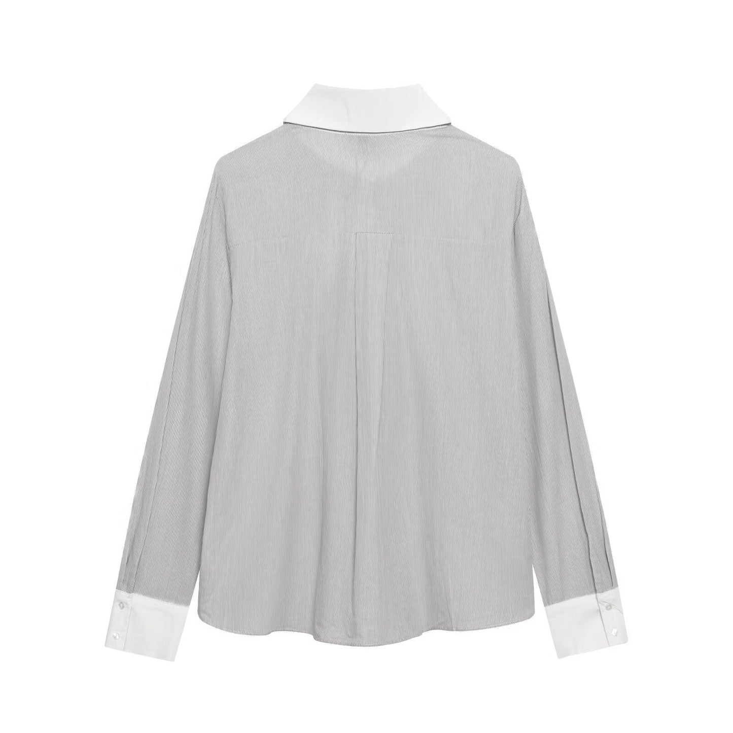 Women Clothing Western Bow Decoration Striped Stitching Shirt