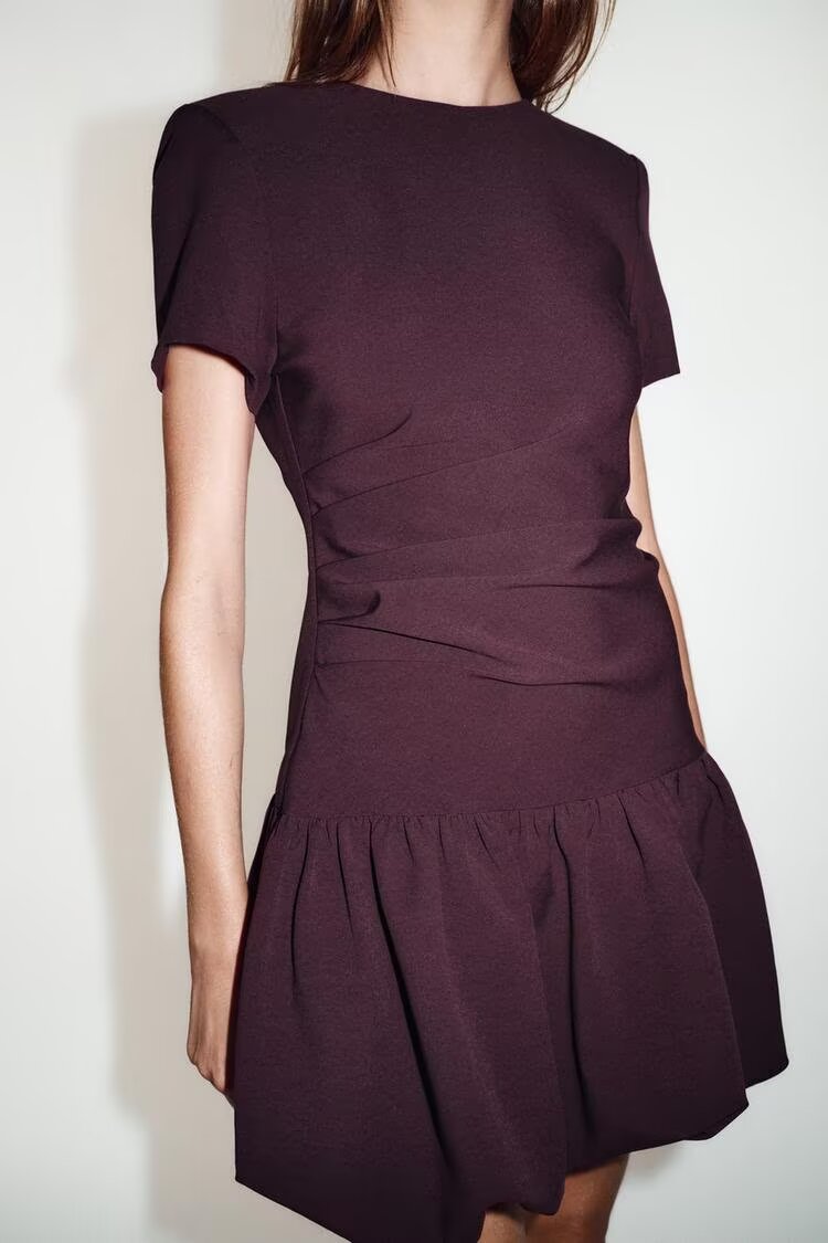 Simple Thin Balloon Short Dress