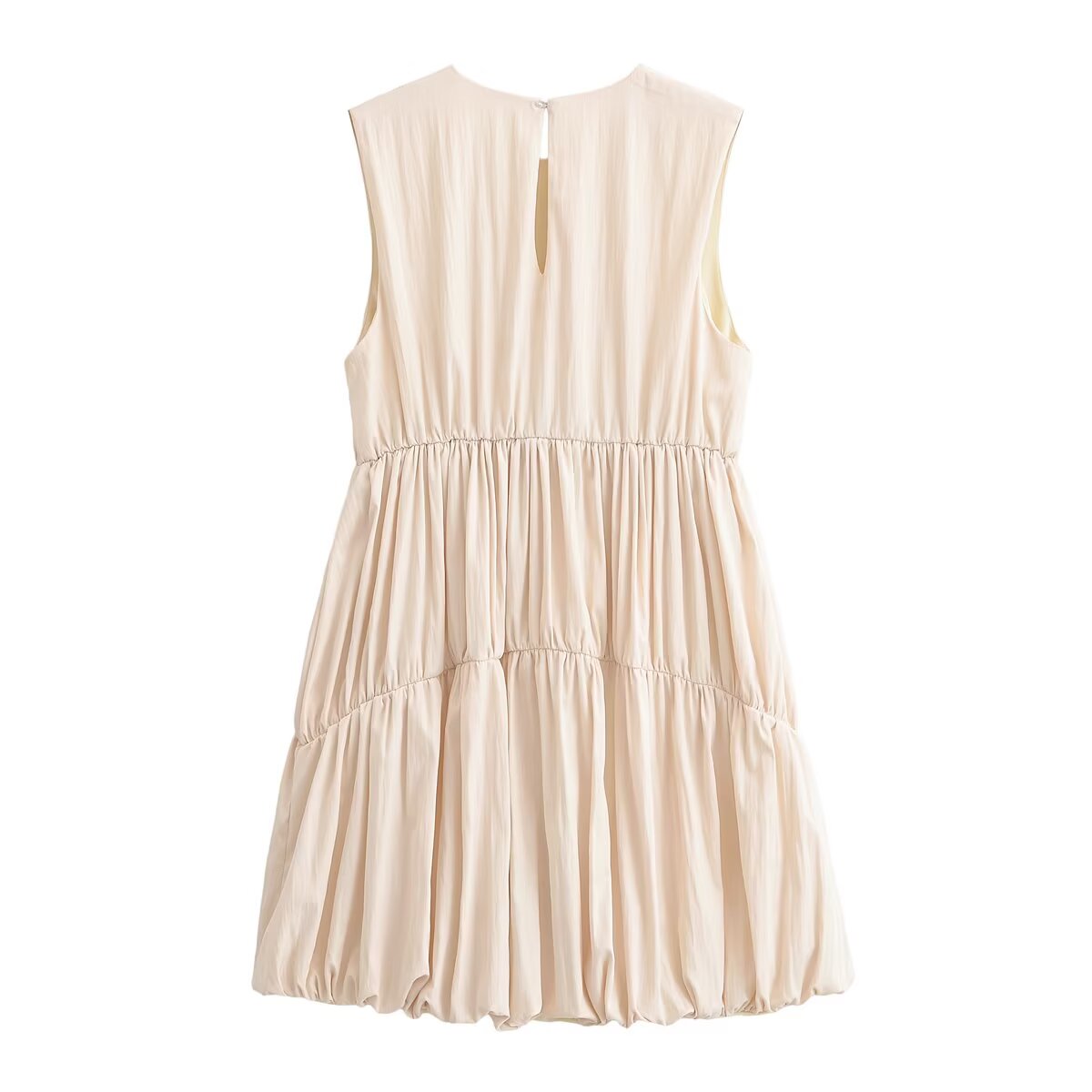 Women Clothing Summer Simple Pleated Balloon Dress