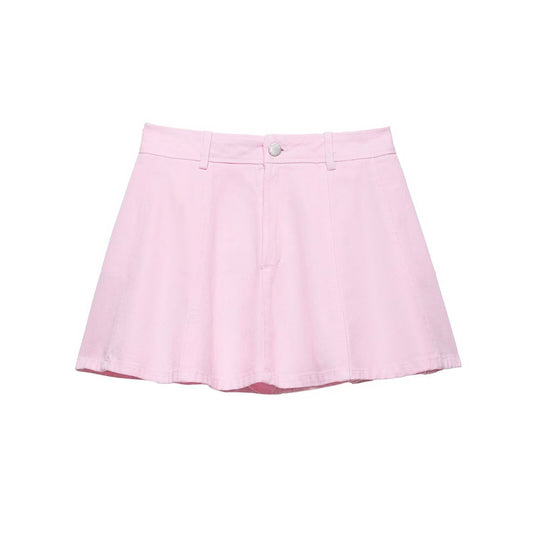 Women Clothing Summer Sexy Slim Fit High Waist Pleated A line Culottes
