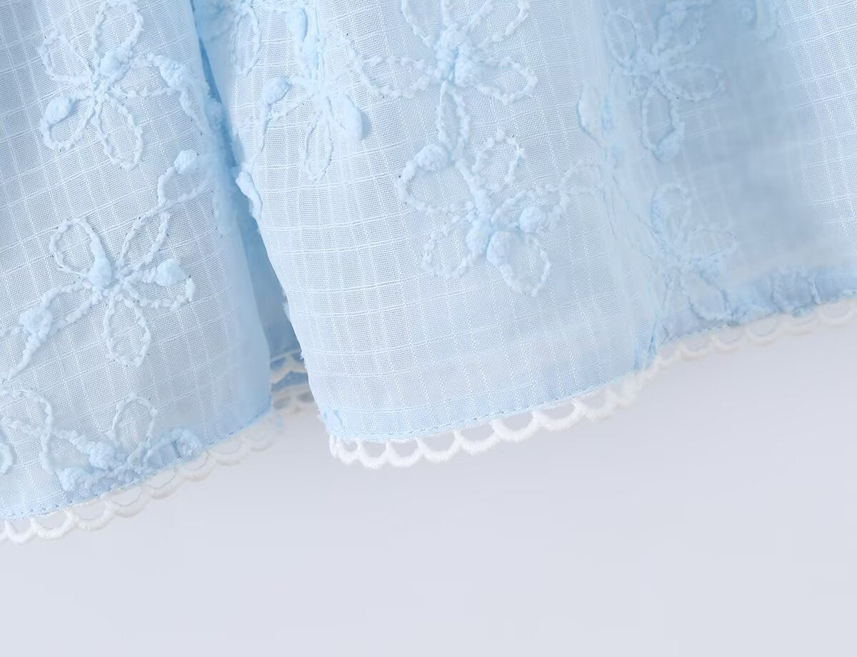 Spring Korean White Embroidered Strap Dress Women Spring A line Dress