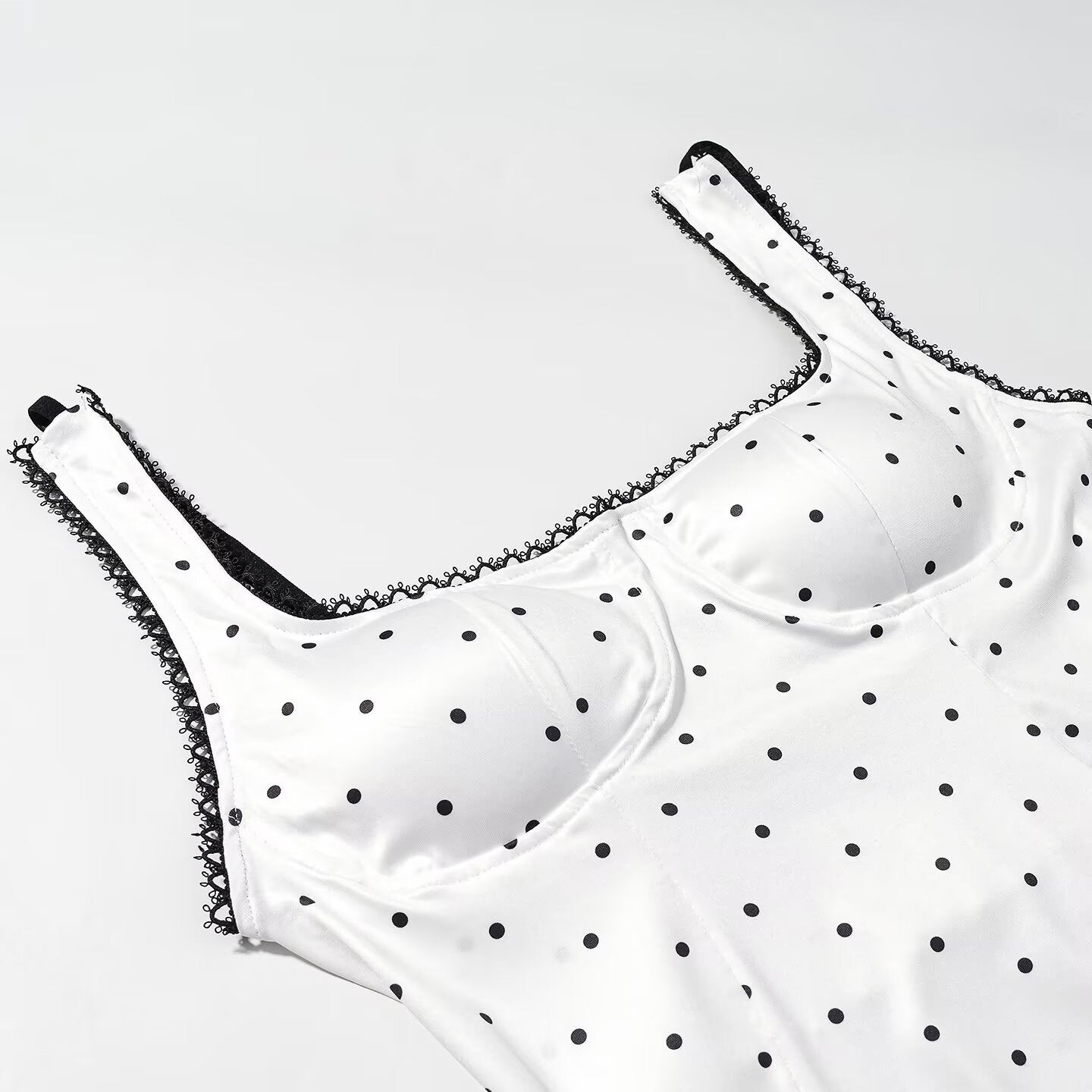 Women Clothing Gentle Sleeveless Stylish Simple Polka Dot Lace Sling Jumpsuit