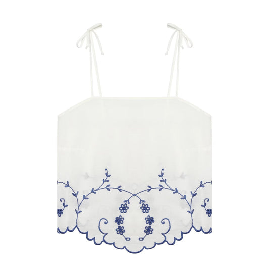 Summer Blended Embroidered Top Casual Shorts Sets