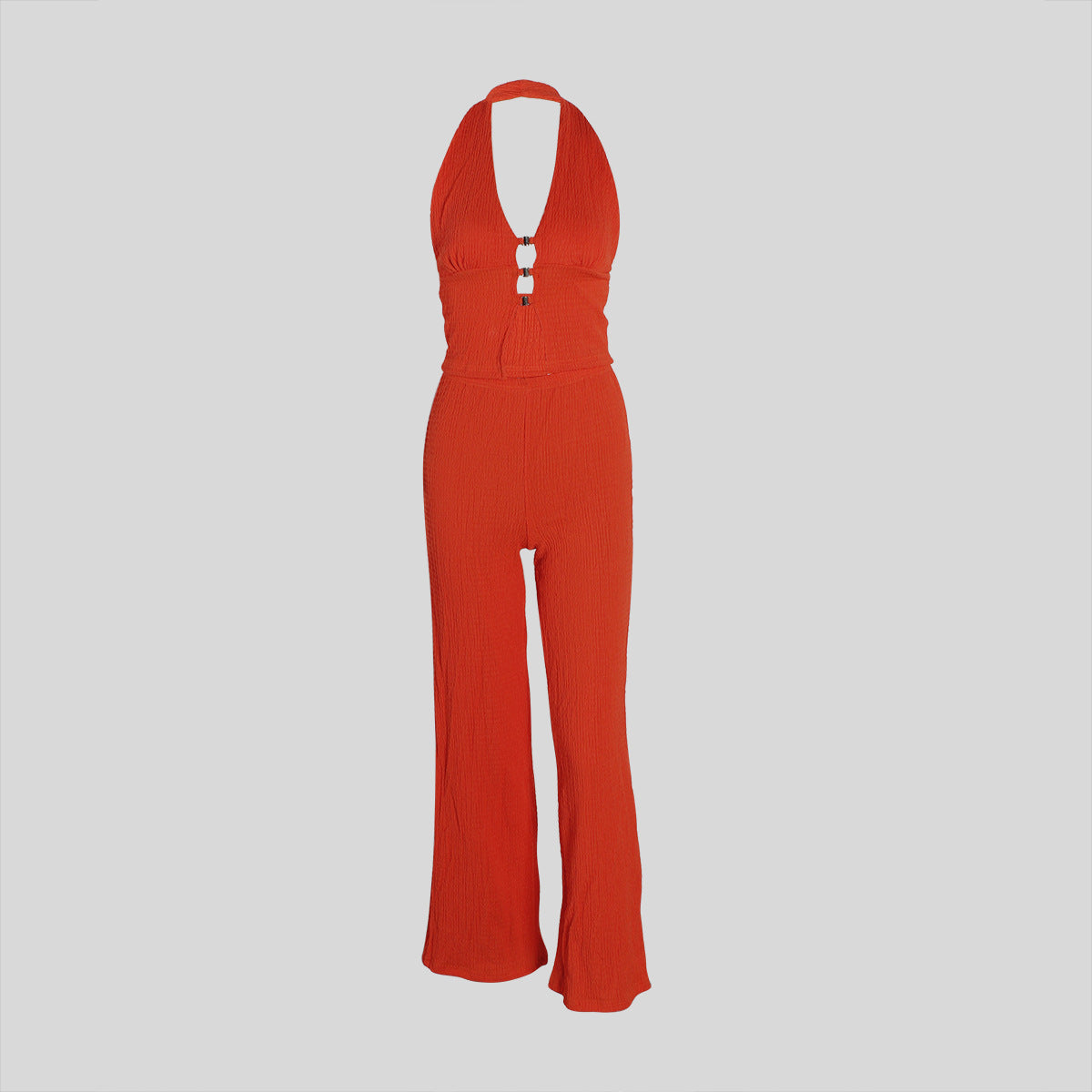 Summer Halter Sleeveless Backless V neck Tube Top Breasted Sexy Two Piece Sets