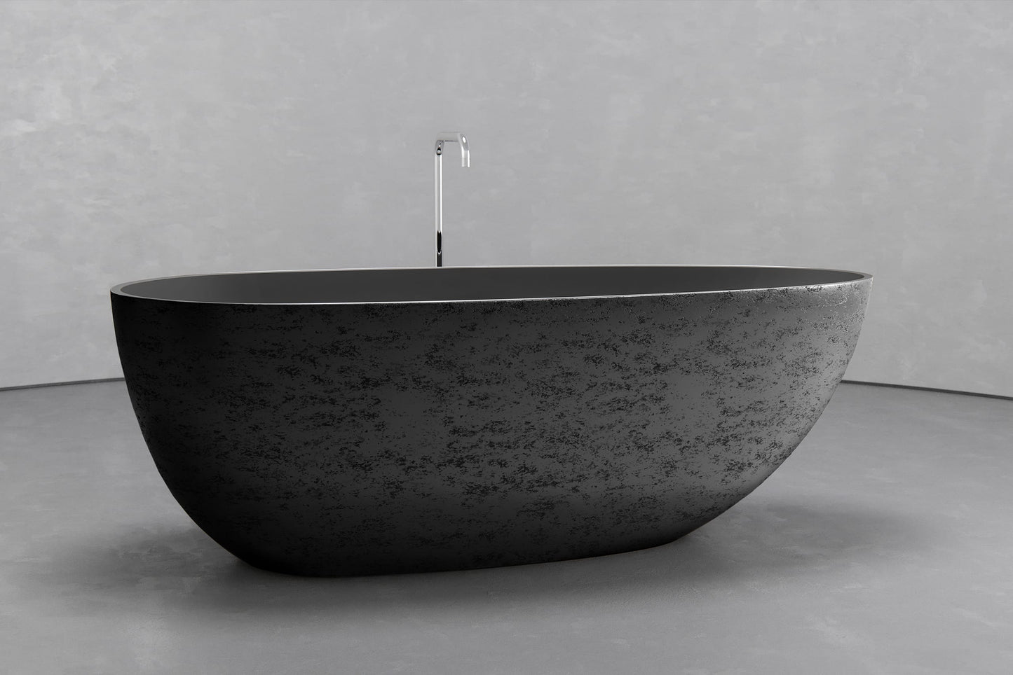 Freestanding egg shape bathtub