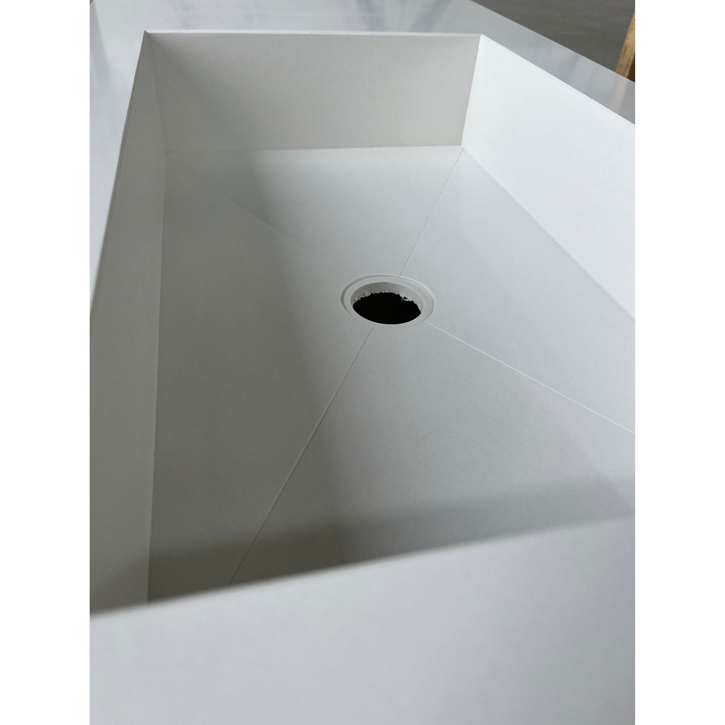 Pure White Quartz Kitchen Sink Handcrafted Engineered Stone Durable Bath Fixture