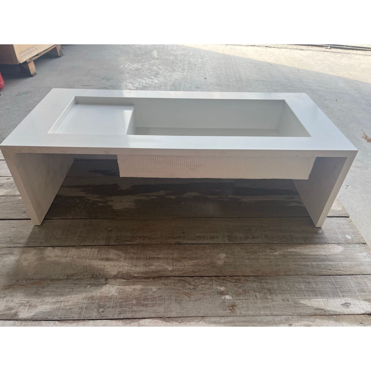 White Quartz Handcrafted Kitchen and Bathroom Sink - Engineered Stone Durability