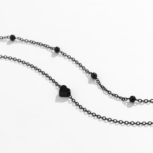 Light luxury fashion imitation pearl heart anklet