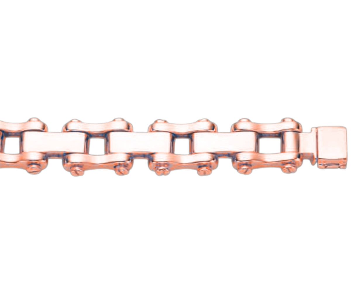 Motorcycle/Bike Chain Solid White/Yellow/Rose Gold Handmade Bracelet , 15mm, 6.5-10 Inch