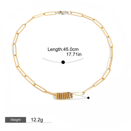 Titanium steel necklace light luxury clavicle chain bracelet