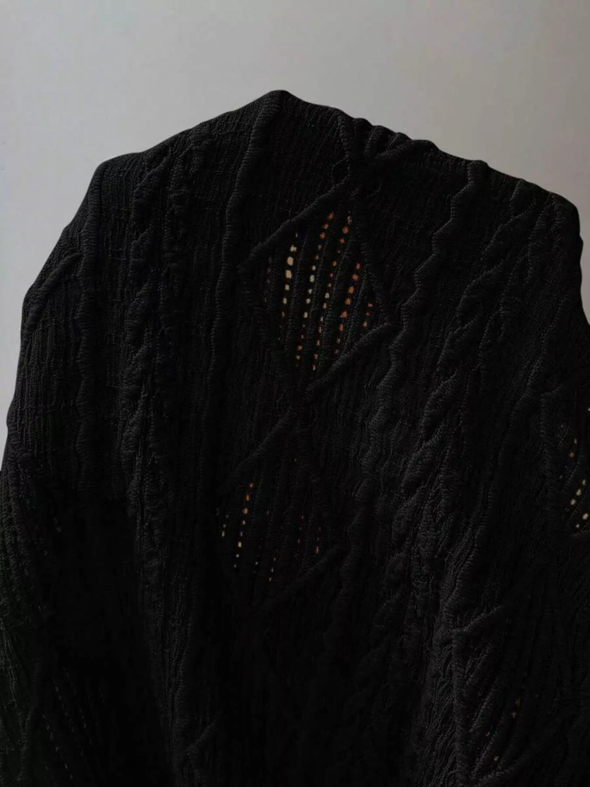 Diamond Pattern Round Neck Top
