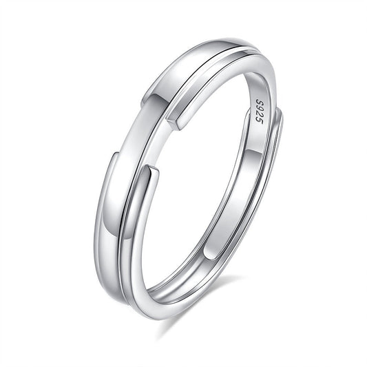 S925 silver diamond couple ring