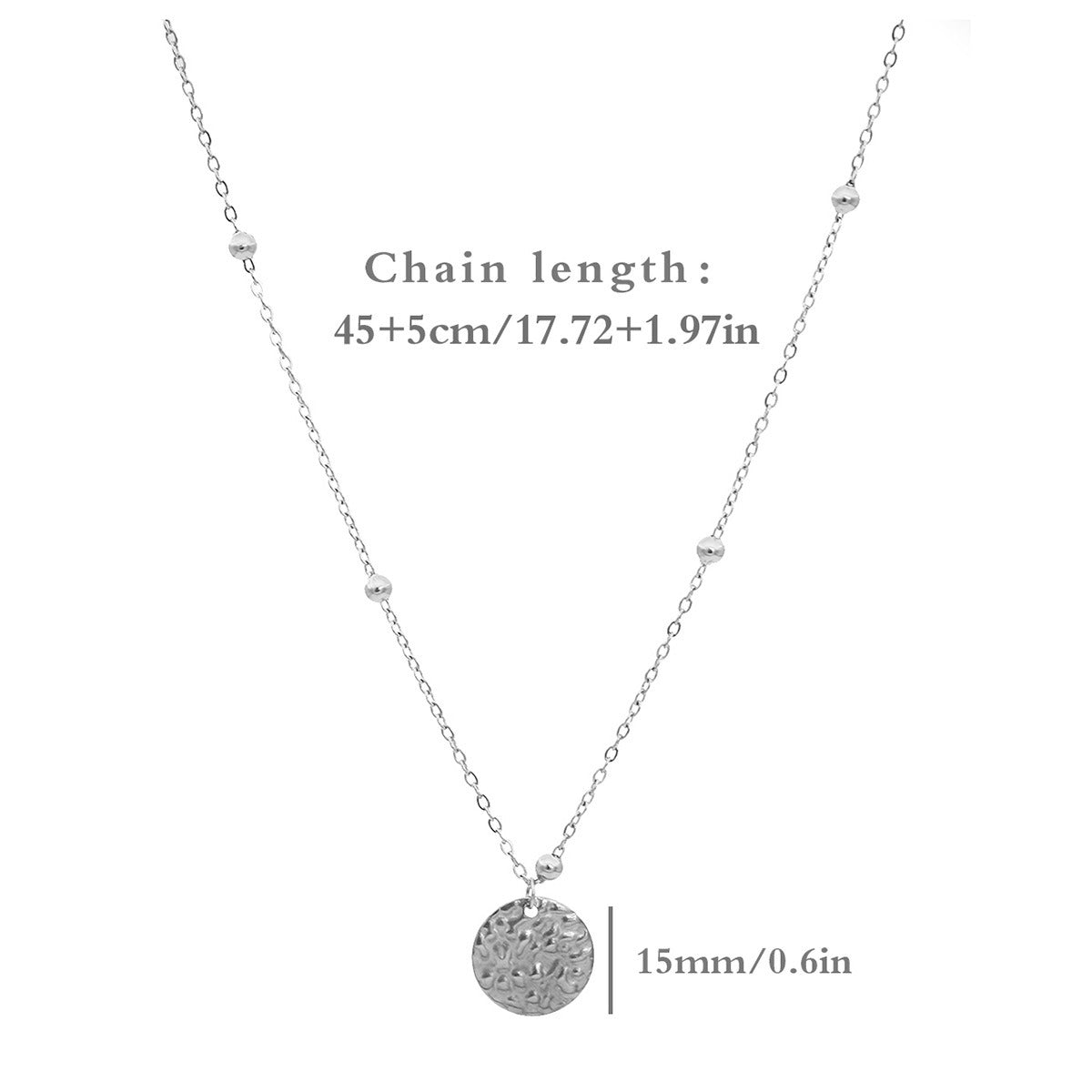 18K Gold Wind-Indented Round Necklace