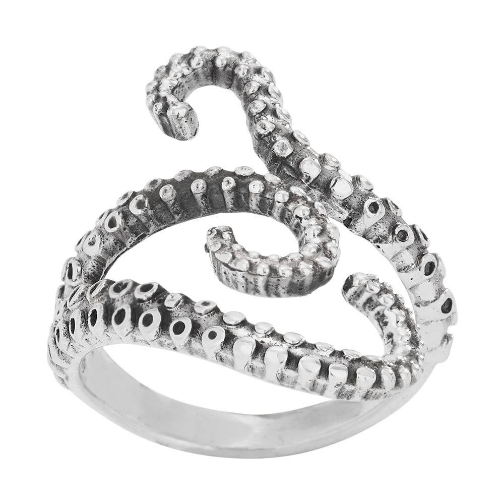 Tentacle Embrace Sterling Silver Ring