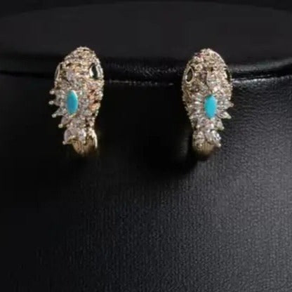 S925 Silver Needle Zircon Snake Stud Earrings