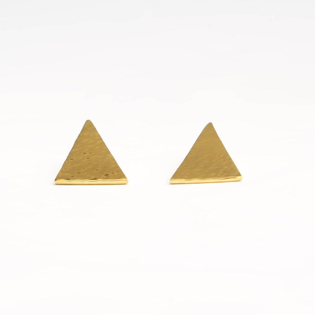 Hammered Triangle Drop Stud Earrings | Amali