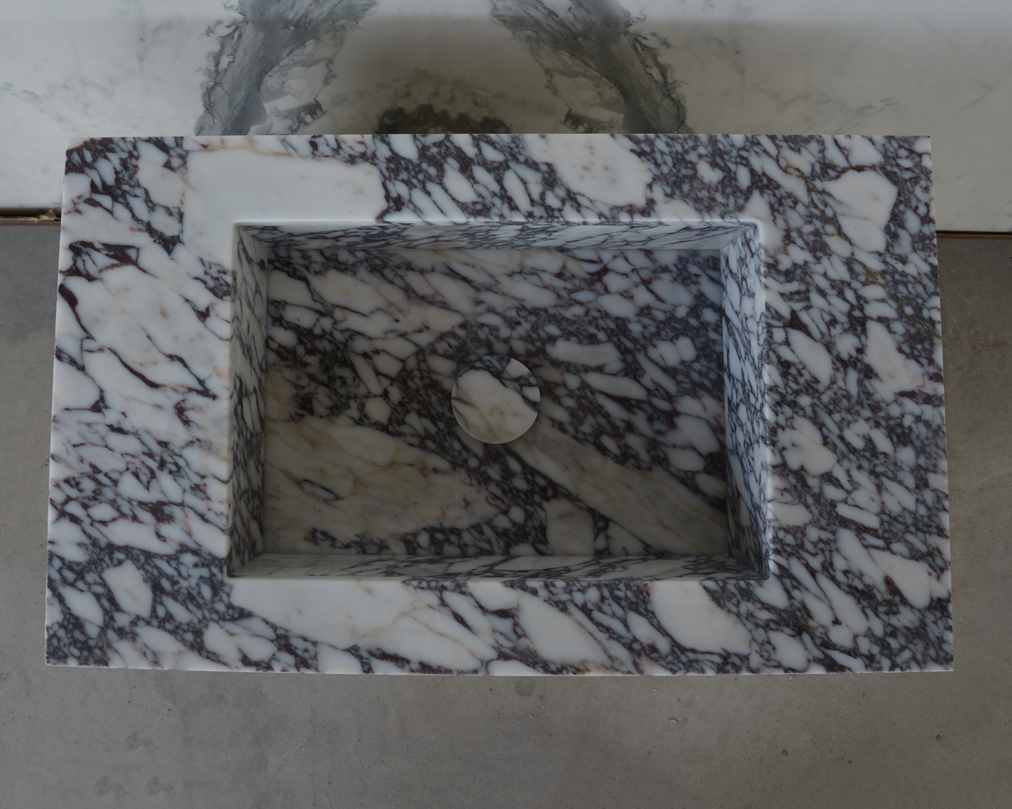 Calacatta Viola Marble Bathroom Sink - Handcrafted Artisan Design