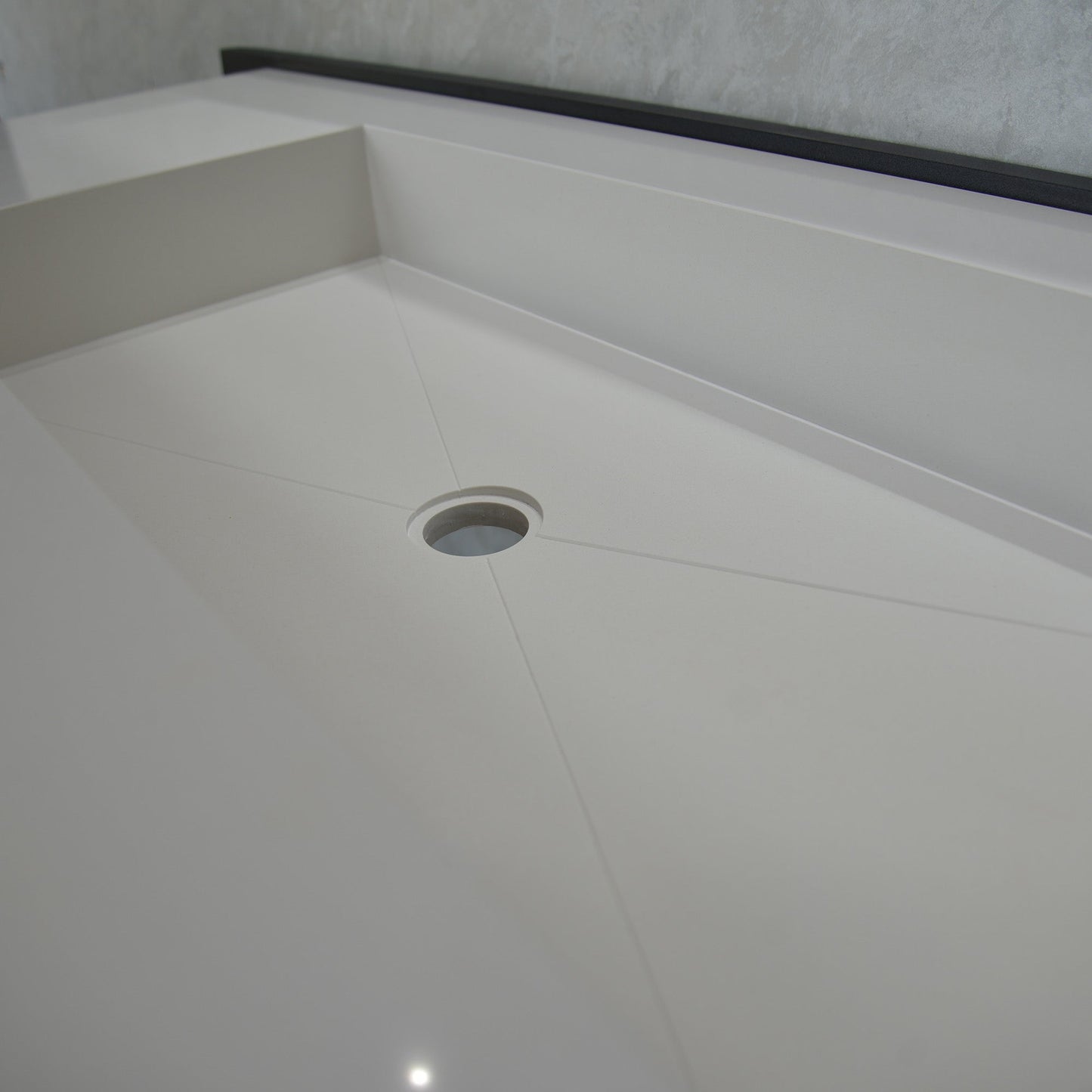 Engineered Quartz Bathroom Vanity - White Polished Single Sink