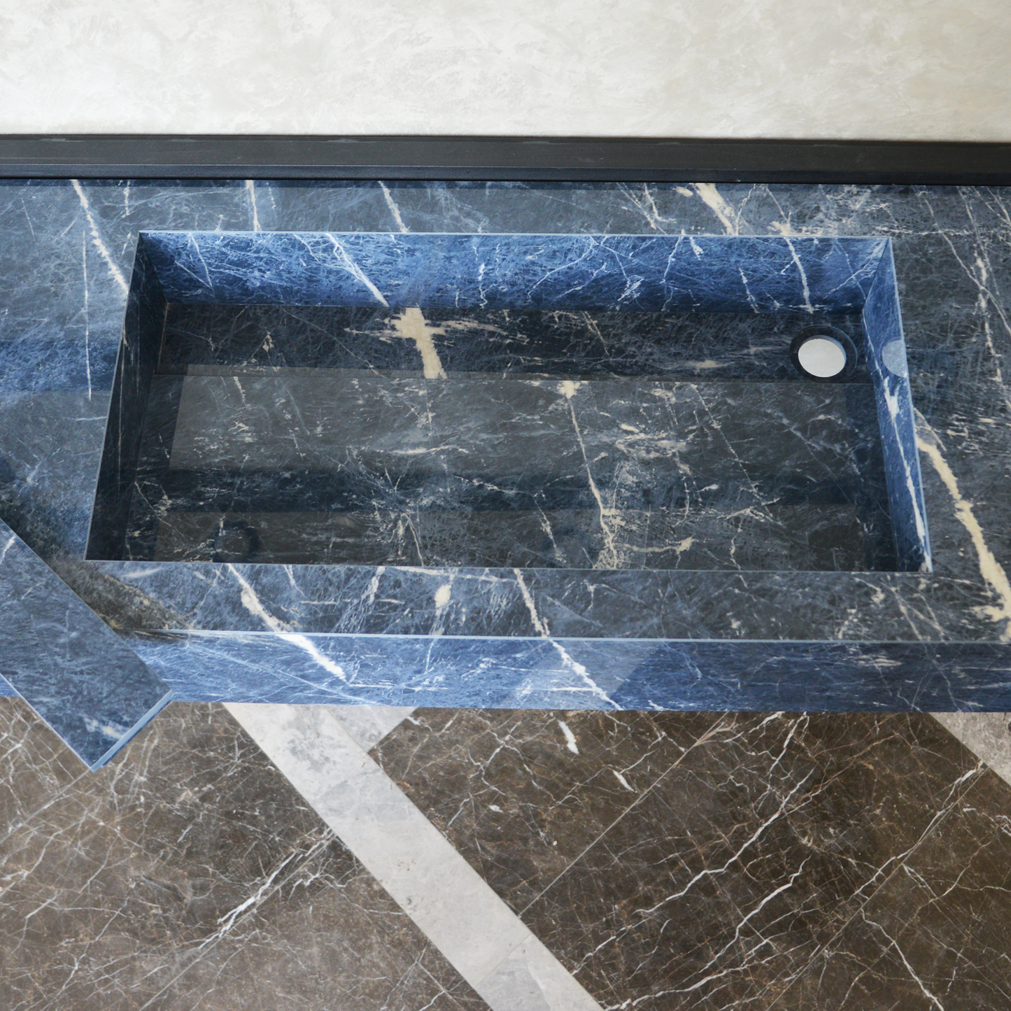 Engineered Stone Kitchen Sink - Precious Sodalite Handcrafted