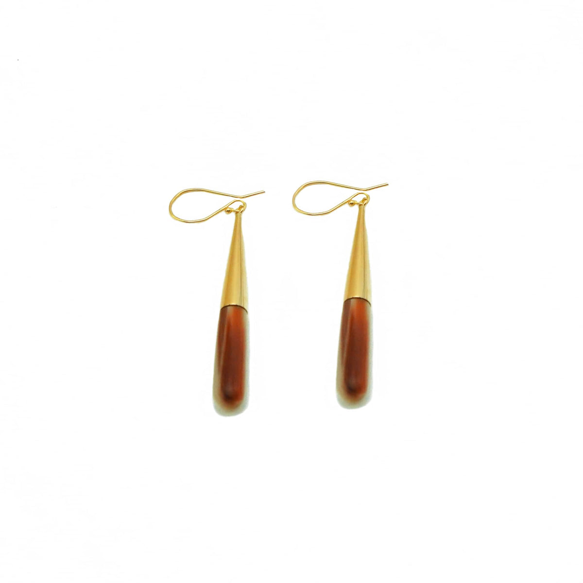 Brass & Horn Teardrop Dangle Earrings | Guru
