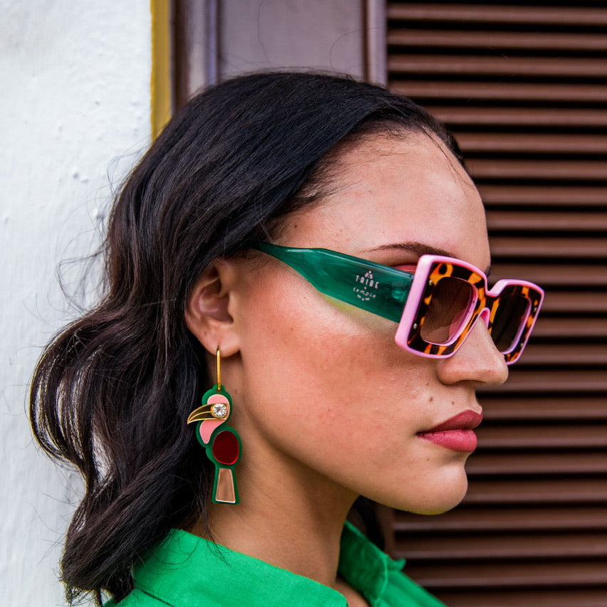 Toucan Hoop Earrings Vibrant