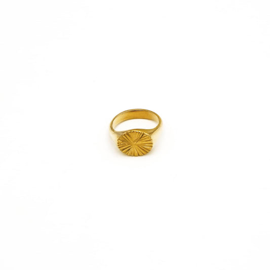 Brass Sunburst Signet Ring for Men and Women | Nila
