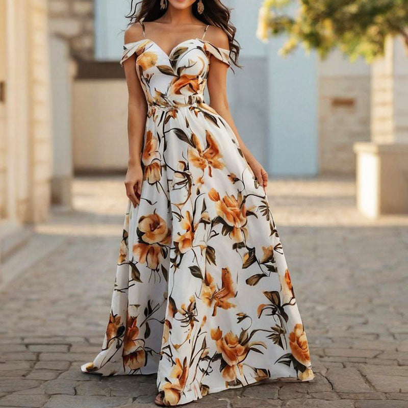 Summer Women Clothing Printed Sexy Bandeau Sling Dress