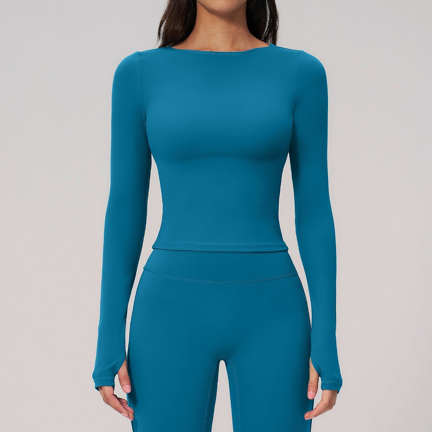 Summer Cream Brushed Yoga Clothes Long Sleeve Outdoor Sports Running Workout Long Sleeve Yoga Clothes Women