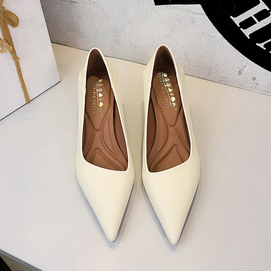 French Work Comfortable All Match Office Work Pointed High Heels Women Stiletto Heel Non Wear Feet Classy Shoes