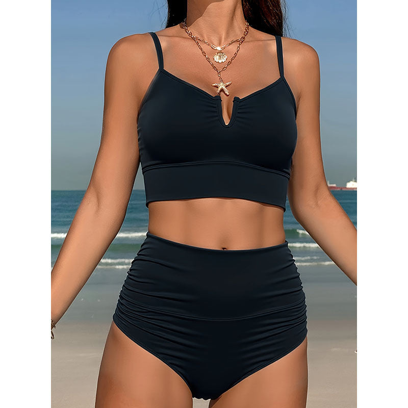 Swimsuit Solid Color Sling Split Swimsuit Women Beach Spring Sexy Bikini