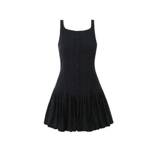 Sweet Girl Sexy Waist Tight Miniskirt Women Spring Summer Western Youthful Looking Breasted Sling Dress