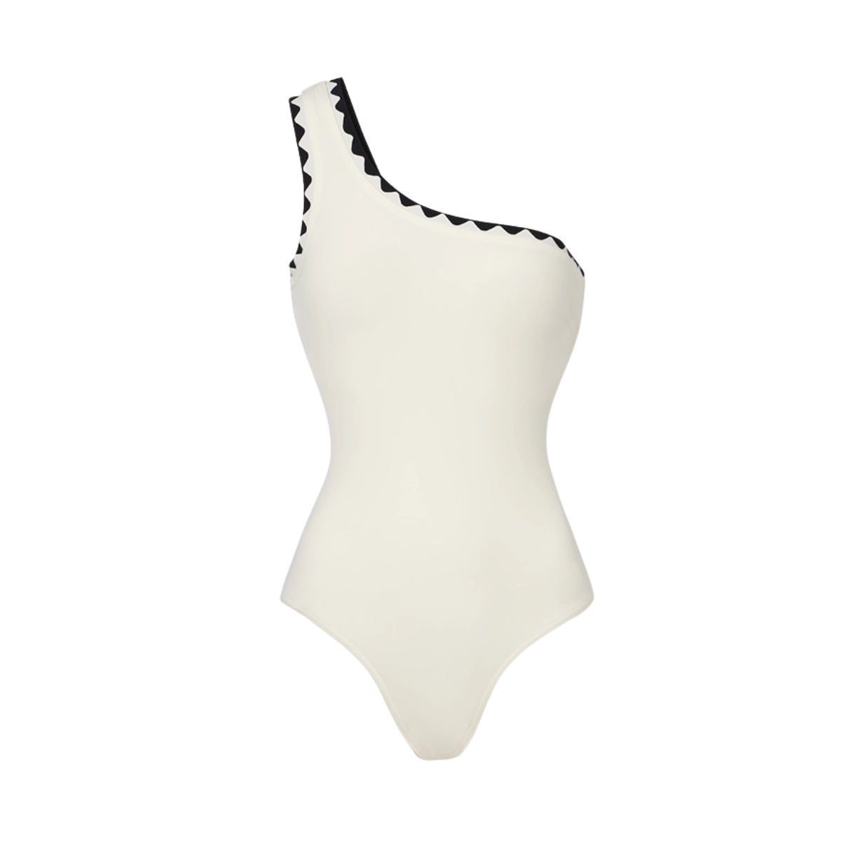 Swimsuit Black White Simple High Grade One Piece Swimsuit Women