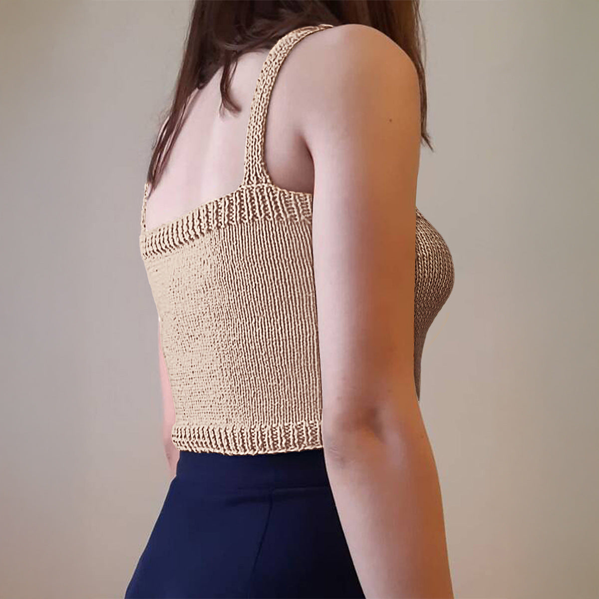Women Clothing Casual Woolen Camisole Spring Summer