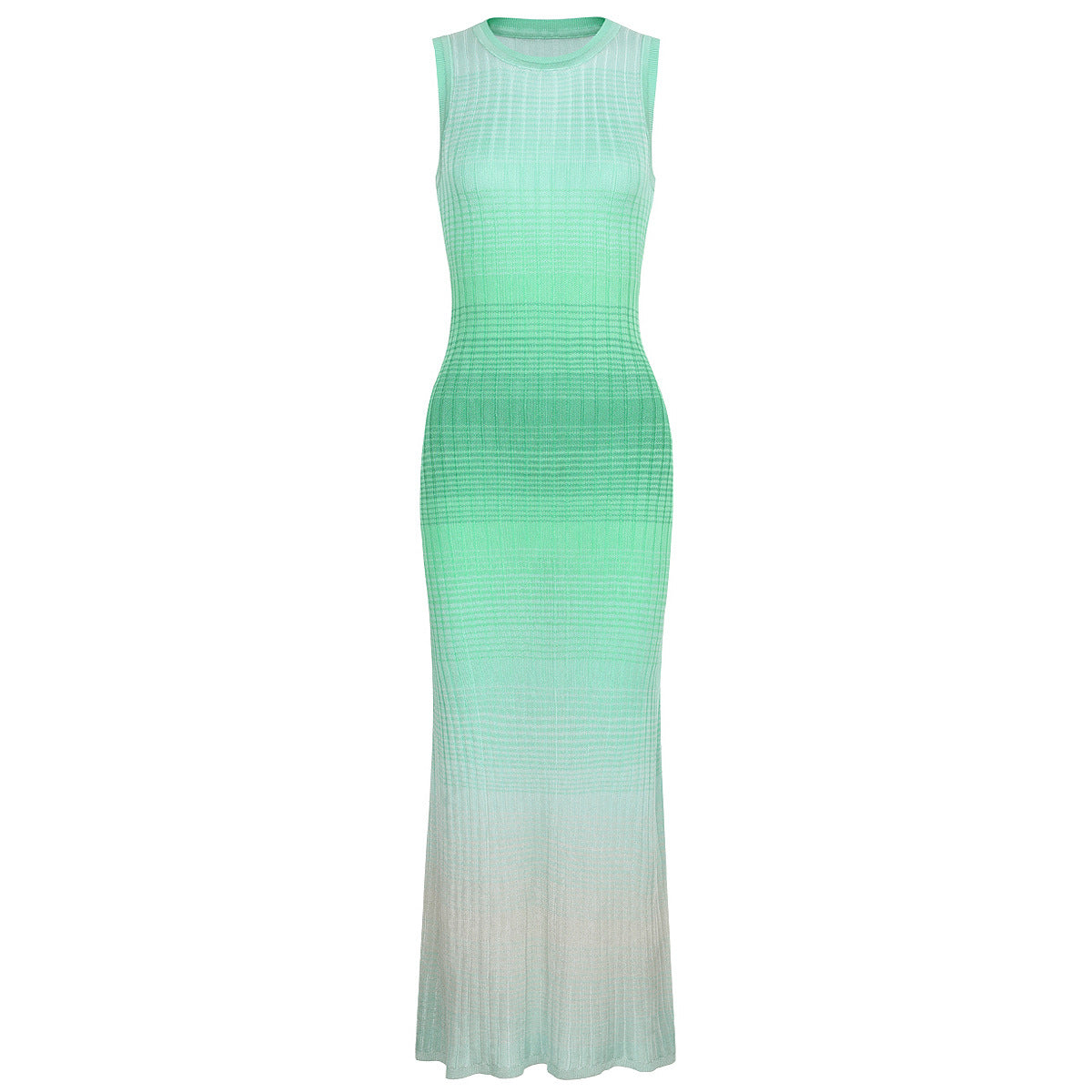 Spring Autumn Socialite Net Red Wind Knitted Women Sleeveless Maxi Dress