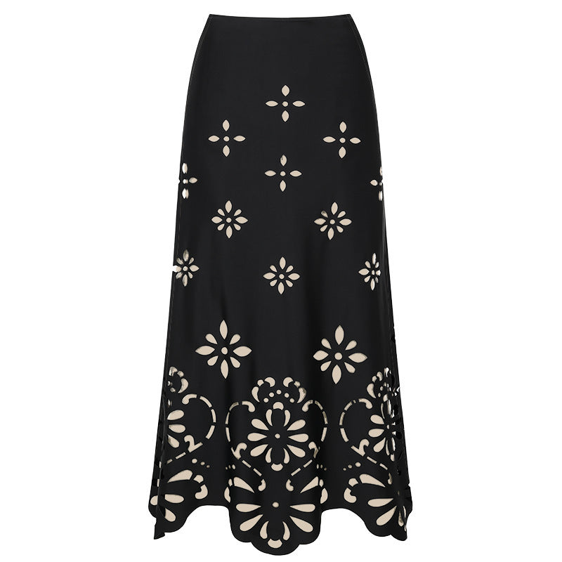 Swimsuit black laser Hollow Out Cutout high end swimsuit set women maxi dress one size fits all