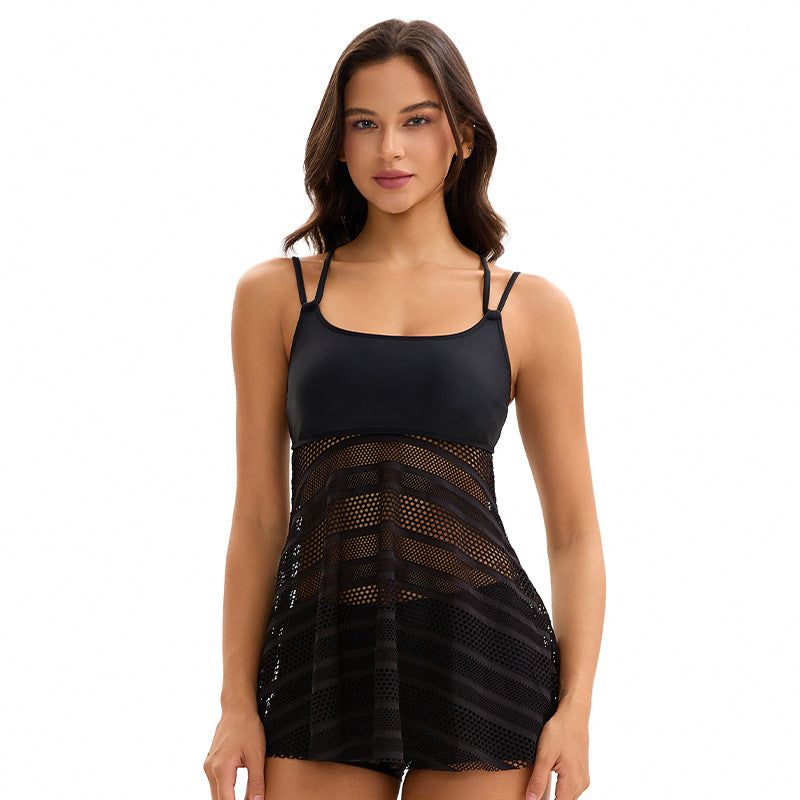 Sports Split Swimsuit Women Conservative Sexy Backless Boxer Special Fabric Swimsuit