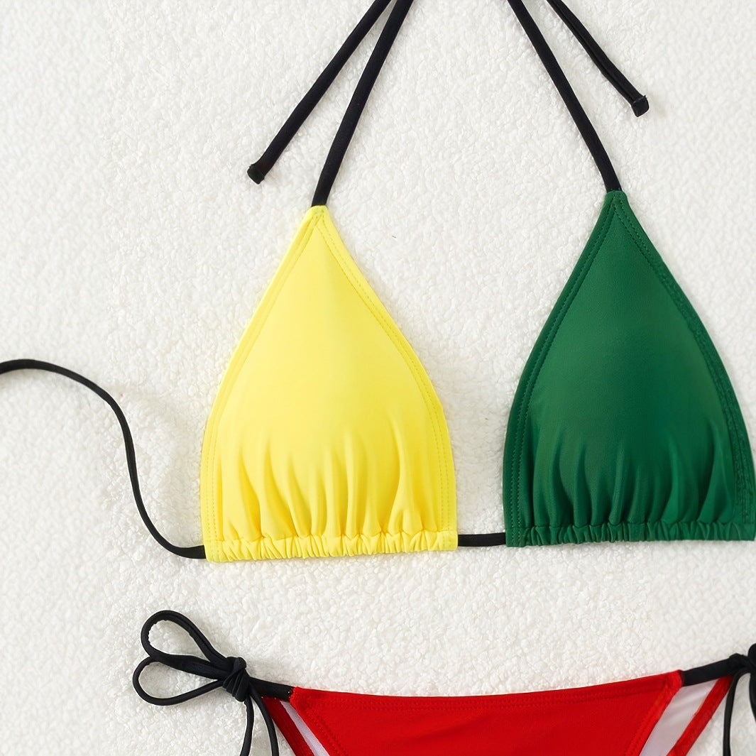 Bikini Sexy Split Swimsuit Color Matching Bikini Swimsuit Swimsuit Women