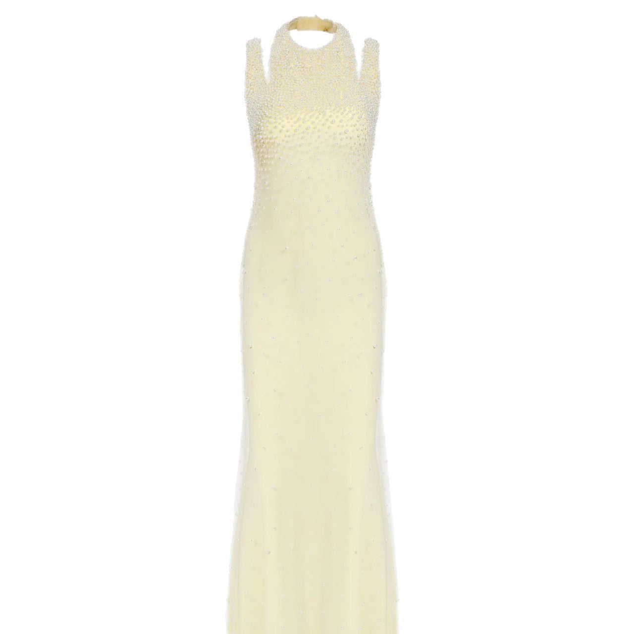 Pearl Tassel off the Shoulder Fishtail Dress Heavy Industry Beads Slim Slimming Dinner Dress for Women